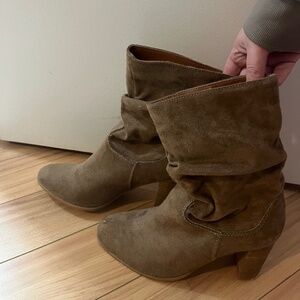 Taupe Suede Booties